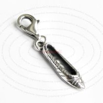 1x Sterling Silver Lady Shoe Dangle Pendant Clasp European Lobster Clip on Charm