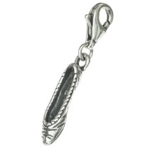 1x Sterling Silver Lady Shoe Dangle Pendant Clasp European Lobster Clip on Charm