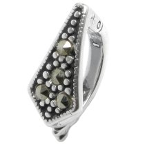 1x Sterling Silver Marcasite Interchangeable Pendant Connector European Bail Clasp Enhancer Shortener