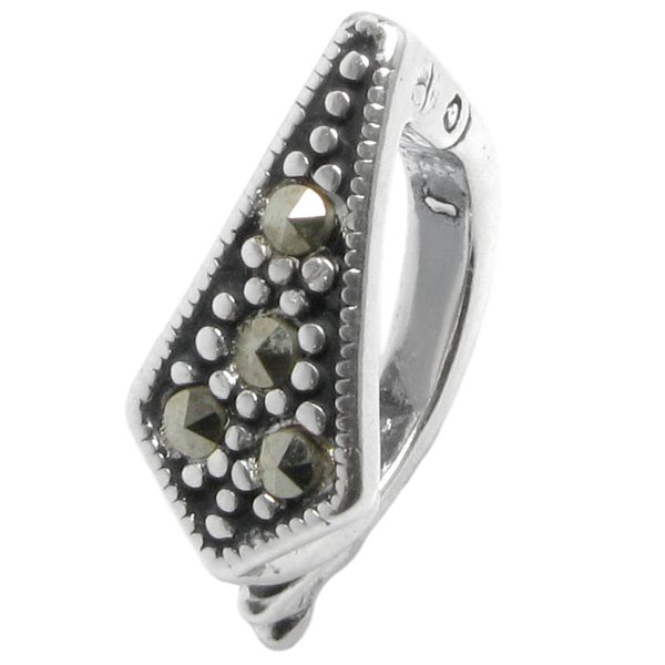 1x Sterling Silver Marcasite Interchangeable Pendant Connector European Bail Clasp Enhancer Shortener