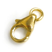 5x Brass Medium Trigger Lobster Clasp 6mmx 11mm w/ Ring
