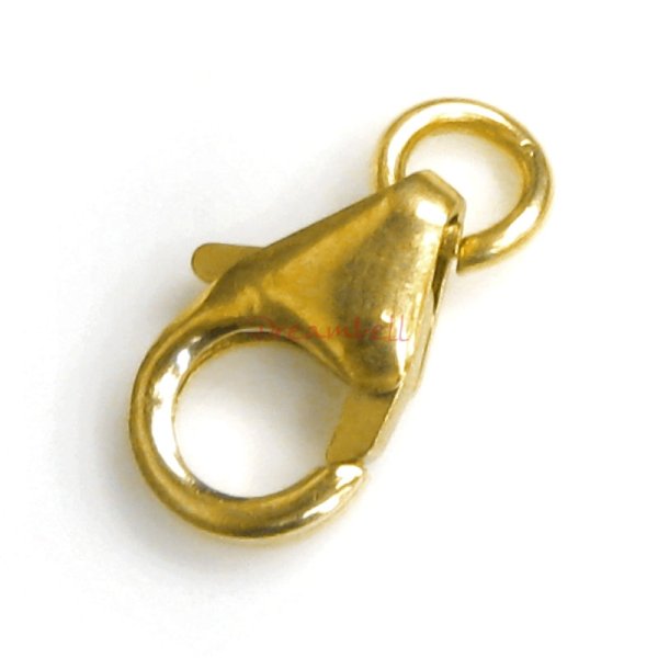 5x Brass Medium Trigger Lobster Clasp 6mmx 11mm w/ Ring