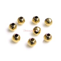 100pcs Brass 3mm Round Seamless Spacer Bead 1.2mm
