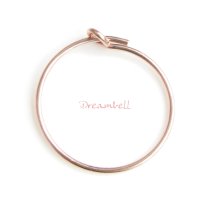 4pcs 14k Rose Gold Filled Ring Earring Connector 15mm Wire Beading Hoop 21ga