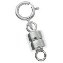 1 Set Sterling Silver 4mm Magnetic Clasp Converter for Necklaces w/ 5mm Spring Ring Clasp