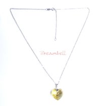Love Heart Golden Shadow Pendant w/ Rhodium on Sterling Silver Adjustable Chain Necklace 16" with 2" Extender 18" Using Swarovski Elements Crystal