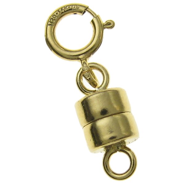 1x 14k Gold Filled 4mm Magnetic Clasp Converter for Necklaces w/ 5mm Spring Ring Clasp