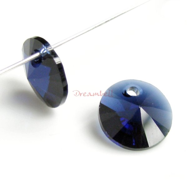 12x Swarovski Crystal 6428 Xilion Rivoli Pendant Charm Dark Indigo 8mm