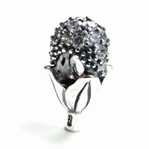 Antique 925 Sterling Silver Flower CZ European Bead for European Charm Bracelets