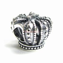 Antique 925 Sterling Silver King Emperor Crown Royal Bead for European Charm Bracelets