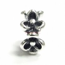Antique 925 Sterling Silver Flower European Bead for European Charm Bracelets