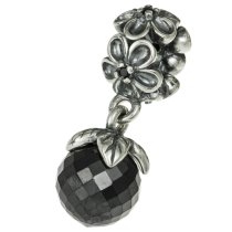 Antique 925 Sterling Silver Flower Zircon Stone European Dangle Bead for European Charm Bracelets