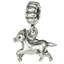 Antique 925 Sterling Silver Little Pony European Dangle Bead for European Charm Bracelets