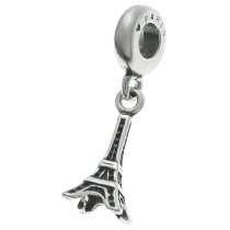 Antique 925 Sterling Silver Paris Eiffel Tower Love Dangle Bead for European Charm Bracelets