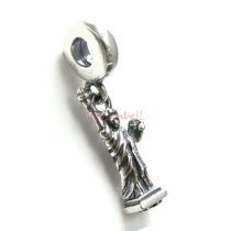 Antique 925 Sterling Silver USA New York Statue of Liberty European Dangle Bead for European Charm Bracelets
