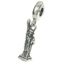 Antique 925 Sterling Silver USA New York Statue of Liberty European Dangle Bead for European Charm Bracelets