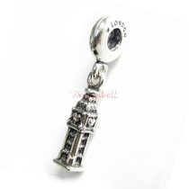 Antique 925 Sterling Silver British Big Ben Travel Dangle Bead for European Charm Bracelets