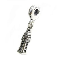 Antique 925 Sterling Silver British Big Ben Travel Dangle Bead for European Charm Bracelets
