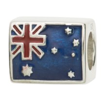 925 Sterling Silver Enamel Australia Flag European Bead for European Charm Bracelets