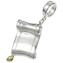 14k Gold Over 925 Sterling Silver Scroll Dangle Bead for European Charm Bracelets