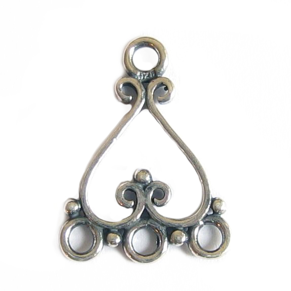 2x Antique Sterling Silver Chandelier Strands Earring Connector 18mm