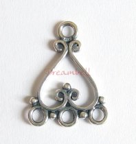 2x Antique Sterling Silver Chandelier Strands Earring Connector 18mm