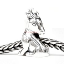 Antique 925 Sterling Silver Lovely Fallow Deer Bead for European Charm Bracelets