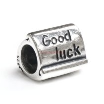 Antique 925 Sterling Silver Good Luck Scrolls Bead for European Charm Bracelets