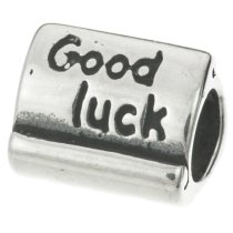 Antique 925 Sterling Silver Good Luck Scrolls Bead for European Charm Bracelets