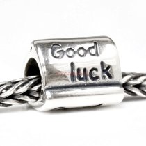 Antique 925 Sterling Silver Good Luck Scrolls Bead for European Charm Bracelets