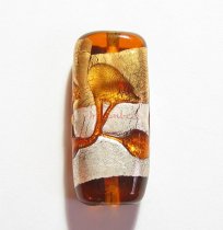 Huge Antique Lampwork Silver Fused Glass Focal Bead 36mm