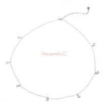 1x Rhodium on Sterling Silver Round Clear CZ Dangle Charm Link Rolo Cable Chain Necklace w/ Extender Spring Clasp 16″