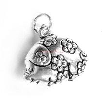 1x Antique 925 Sterling Silver Chinese Boar/pig Dangle Charm Pendant