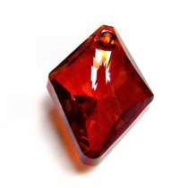 2x Swarovski Rhombus Pendant 14mm Red Magma Crystal 6320