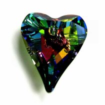 1x Swarovski Crystal 6240 Vitrail Medium Wild Heart Charm Pendant 17mm