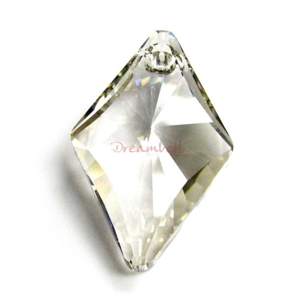 2x Swarovski Rhombus Pendant Silver Shade 14mm Crystal 6320