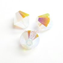 12 Swarovski Elements Xilion Crystal 5328 White Opal 2x AB 6mm