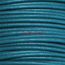 2 Yards Natural Leather Bead Stringing Cord 1mm Metallic Turquoise (Trully Teal)