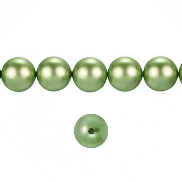 4x Swarovski Crystal Pearls 5810 Round Powder Green 12mm