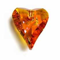 2x Swarovski Crystal 6240 Astral Pink Wild Heart Charm Pendant 12mm