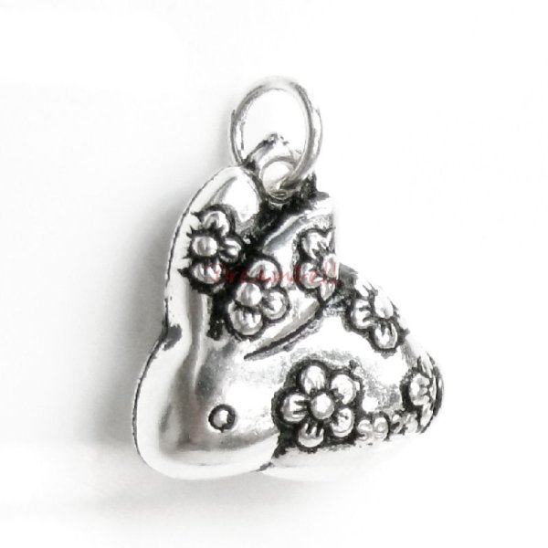 1x Antique 925 Sterling Silver Chinese Zodiac Rabbit Dangle Charm Pendant
