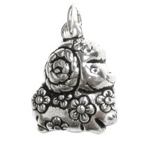 1x Antique 925 Sterling Silver Chinese Zodiac Sheep Dangle Charm Pendant