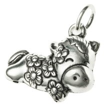 1x Antique 925 Sterling Silver Chinese Zodiac Horse Dangle Charm Pendant