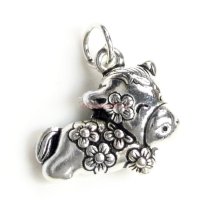 1x Antique 925 Sterling Silver Chinese Zodiac Horse Dangle Charm Pendant