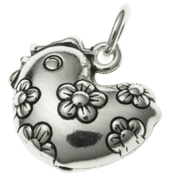 1x Antique 925 Sterling Silver Chinese Zodiac Rooster Dangle Charm Pendant