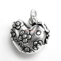 1x Antique 925 Sterling Silver Chinese Zodiac Rooster Dangle Charm Pendant