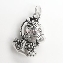 1x Antique 925 Sterling Silver Chinese Zodiac Dragon Dangle Charm Pendant