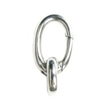 1x Rhodium on Sterling Silver Oval Lobster Clasp Bead Charm Connector Bail