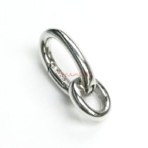 1x Rhodium on Sterling Silver Oval Lobster Clasp Bead Charm Connector Bail