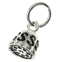 2x Antique 925 Sterling Silver Gourds Lotus Flower Dangle Charm Pendant 8.5mm